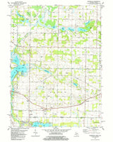 1981 Topo Map of Adamsville Michigan Quad Christiana Lake Chain Lake