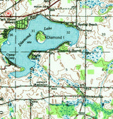 1948 Topo Map of Vandalia Michigan Quad Chain Lake