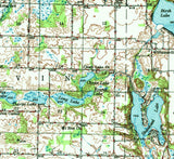 1948 Topo Map of Vandalia Michigan Quad Chain Lake