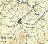 1891 Topo Map of Roan Mountain Tennessee Johnson City