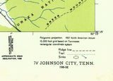 1935 Topo Map of Johnson City Tennessee