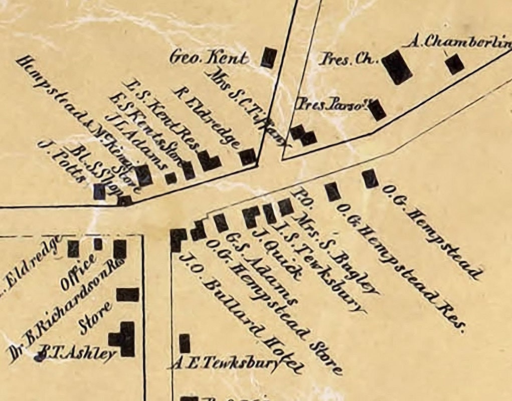 1858 Town Map of Brooklyn Susquehanna County Pennsylvania