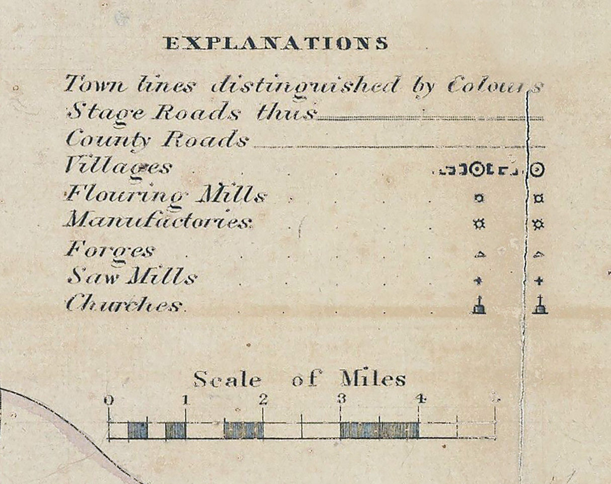 1829 Map of Albany and Schenectady County New York