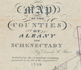 1829 Map of Albany and Schenectady County New York