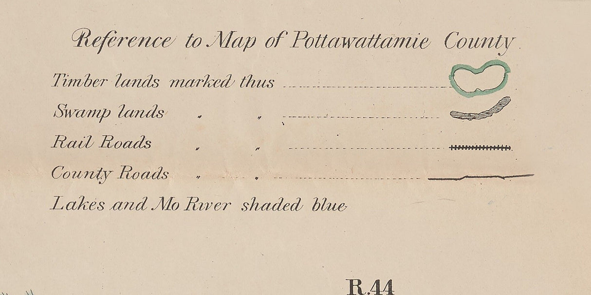 1870 Map of Pottawattamie County Iowa