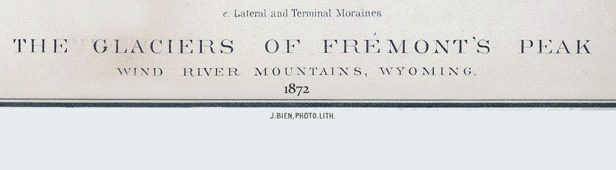 1872 Panoramic Map of Fremonts Peak Wyoming Wind River Mountains