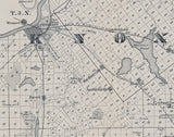 1873 Map of Knox and Gibson County Indiana