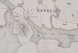 1876 Map of Franklin and Oxford County Maine Lakes