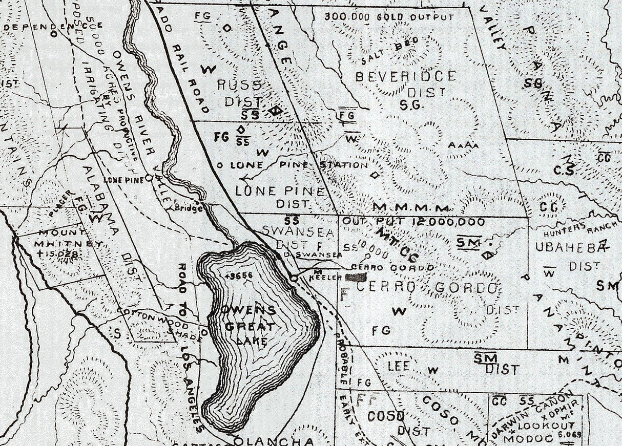 1883 Map of Inyo County California