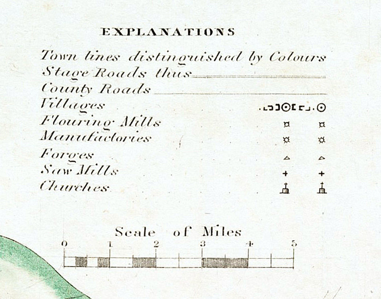 1829 Map of Albany and Schenectady County New York