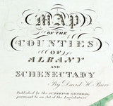 1829 Map of Albany and Schenectady County New York