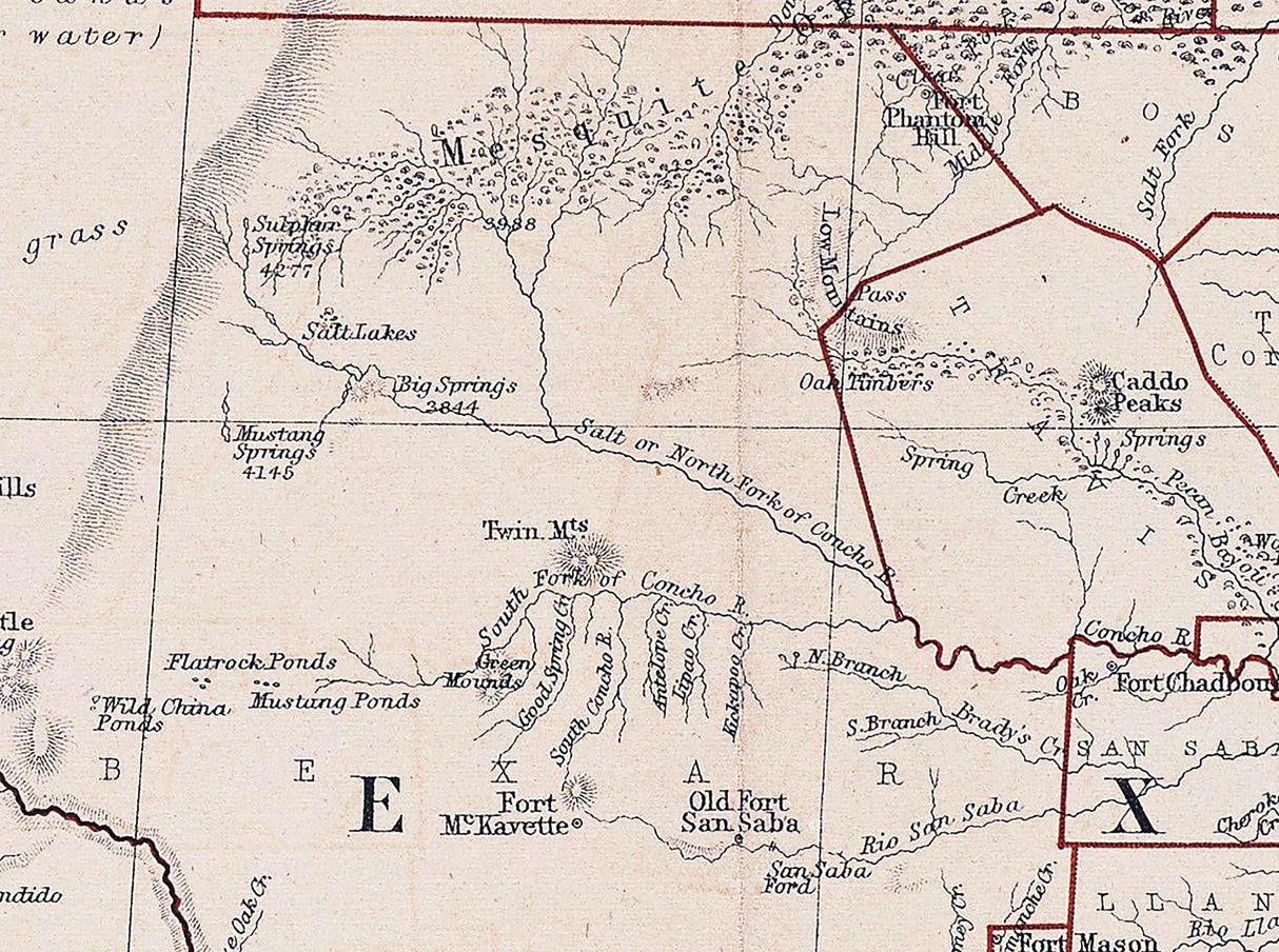 1857 Map of Texas