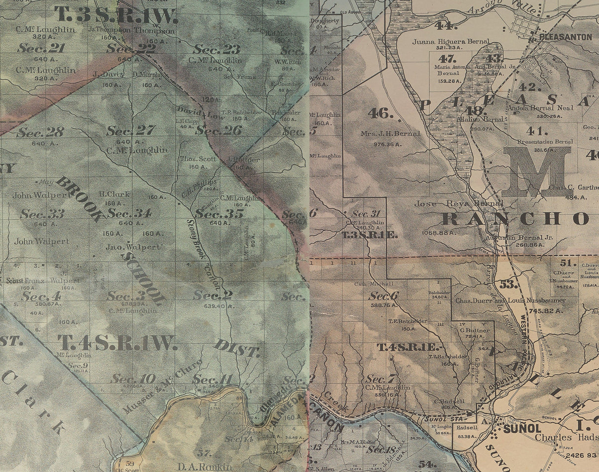 1874 Map of Alameda County California