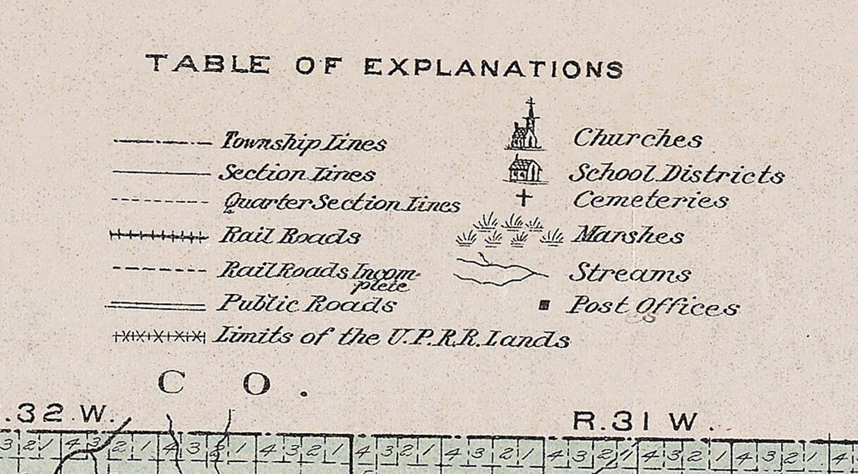 1883 Map of Thomas County Kansas