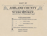 1887 Map of Ashland County Wisconsin