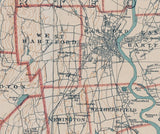 1893 Map of Hartford County Connecticut