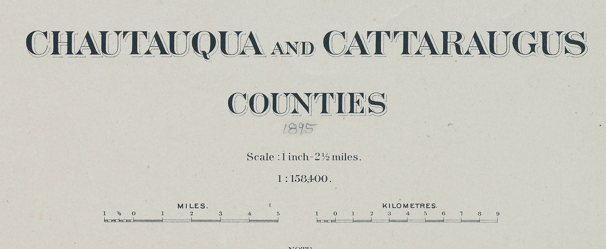 1895 Map of Chautauqua and Cattaraugus County New York