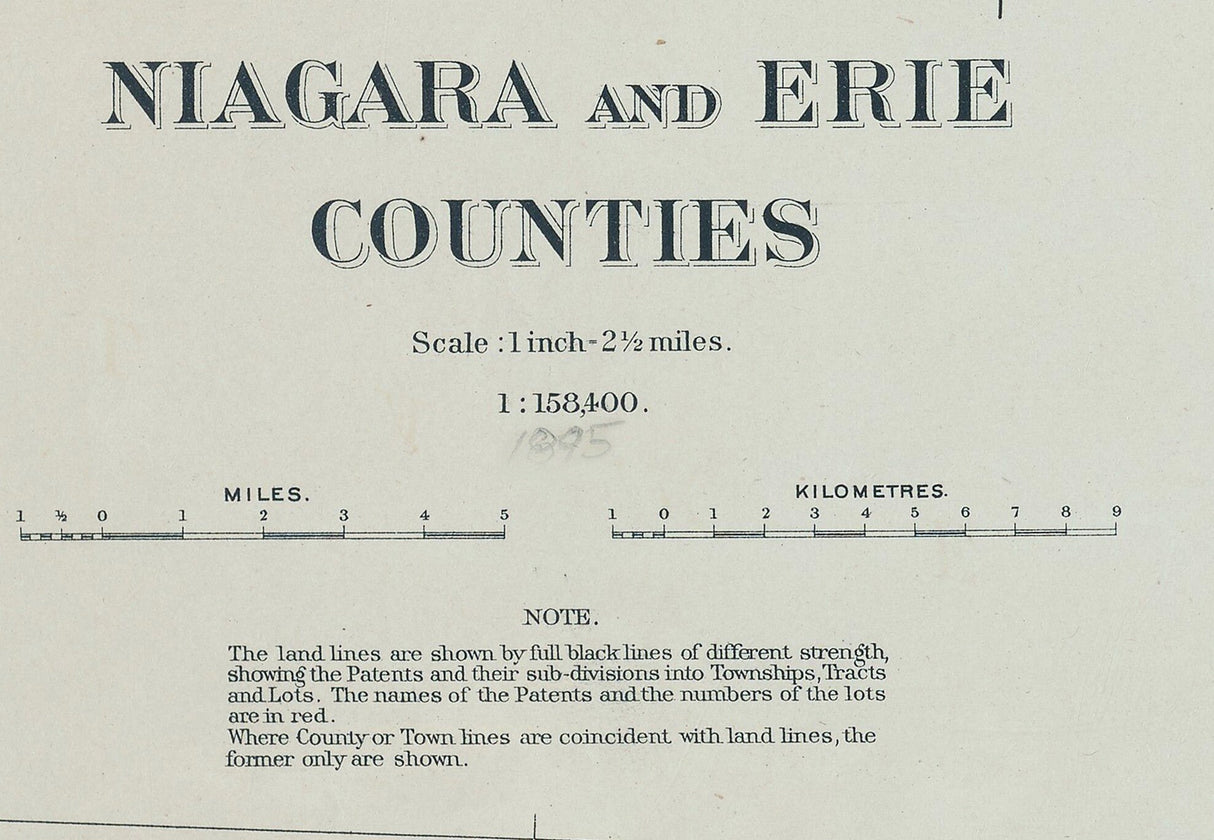 1895 Map of Niagara and Erie County New York