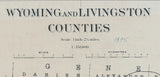 1895 Map of Wyoming and Livingston County New York