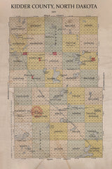 1910 Map of Kidder County North Dakota