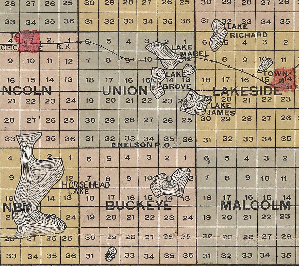 1910 Map of Kidder County North Dakota