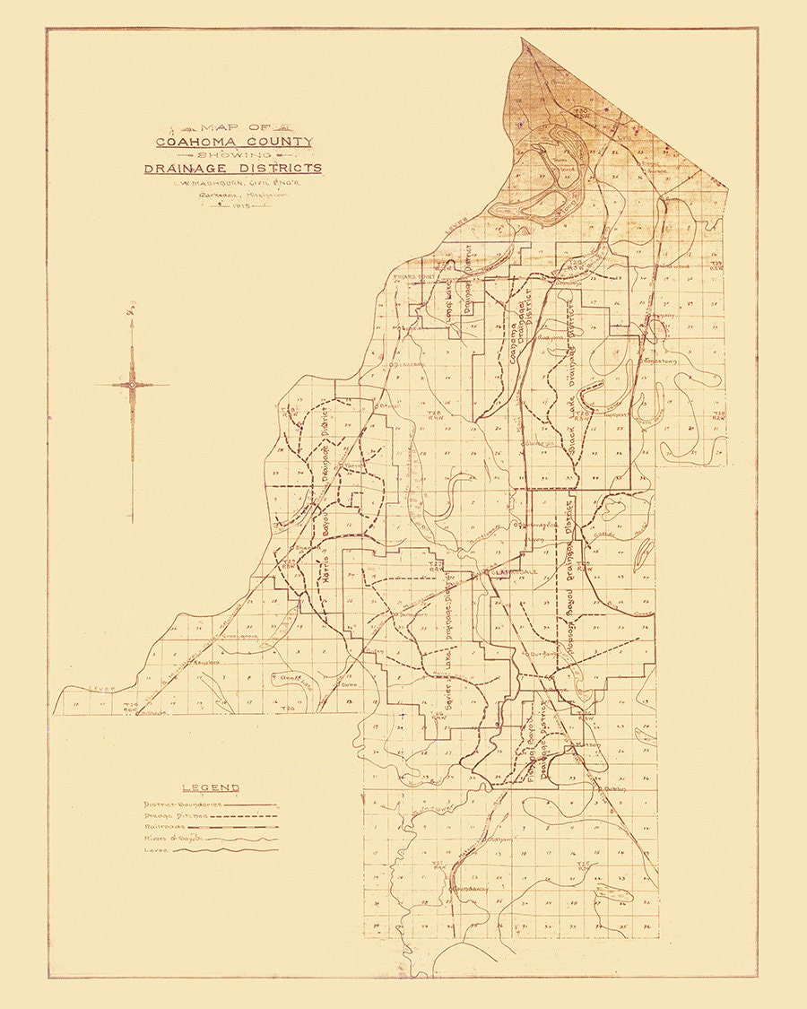 1915 Map of Coahoma County Mississippi