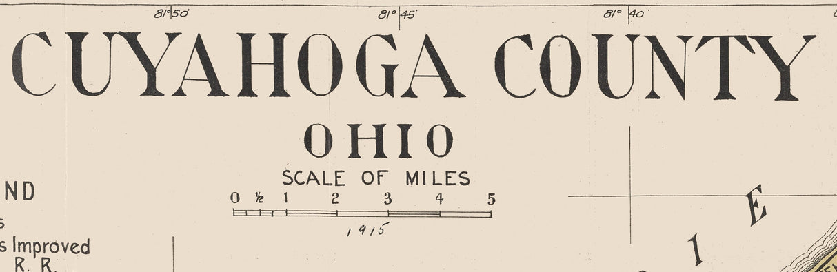 1915 Map of Cuyahoga County Ohio