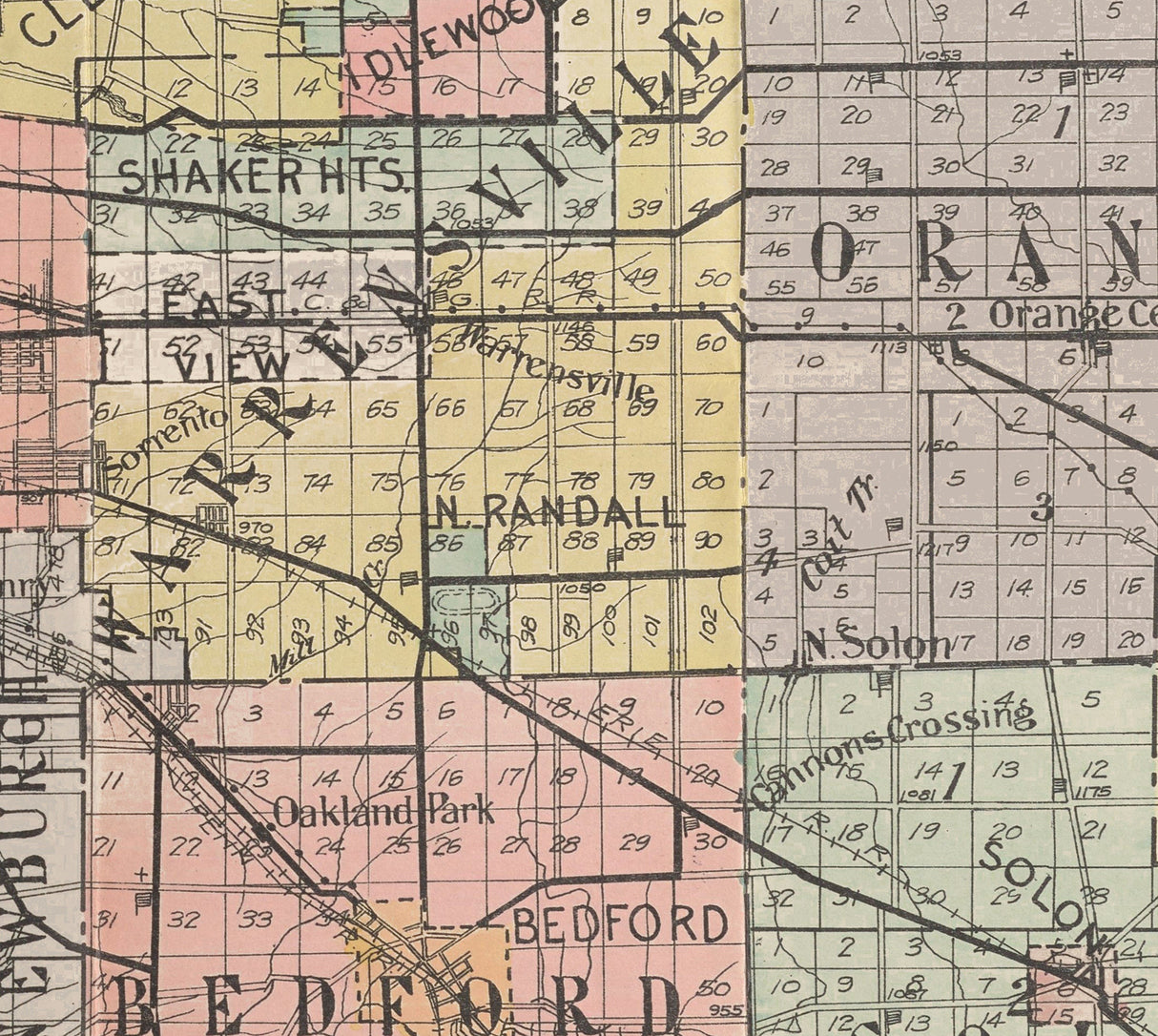 1915 Map of Cuyahoga County Ohio