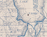 1915 Map of Eldorado County California Lake Tahoe