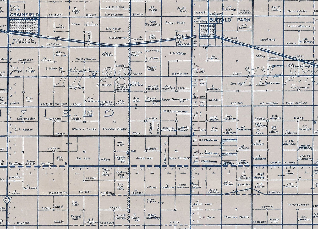 1920 Map of Grove County Kansas Oil and Gas Wells