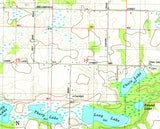 1981 Topo Map of Adamsville Michigan Quad Christiana Lake Chain Lake