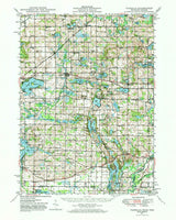 1948 Topo Map of Vandalia Michigan Quad Chain Lake