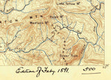 1891 Topo Map of Roan Mountain Tennessee Johnson City