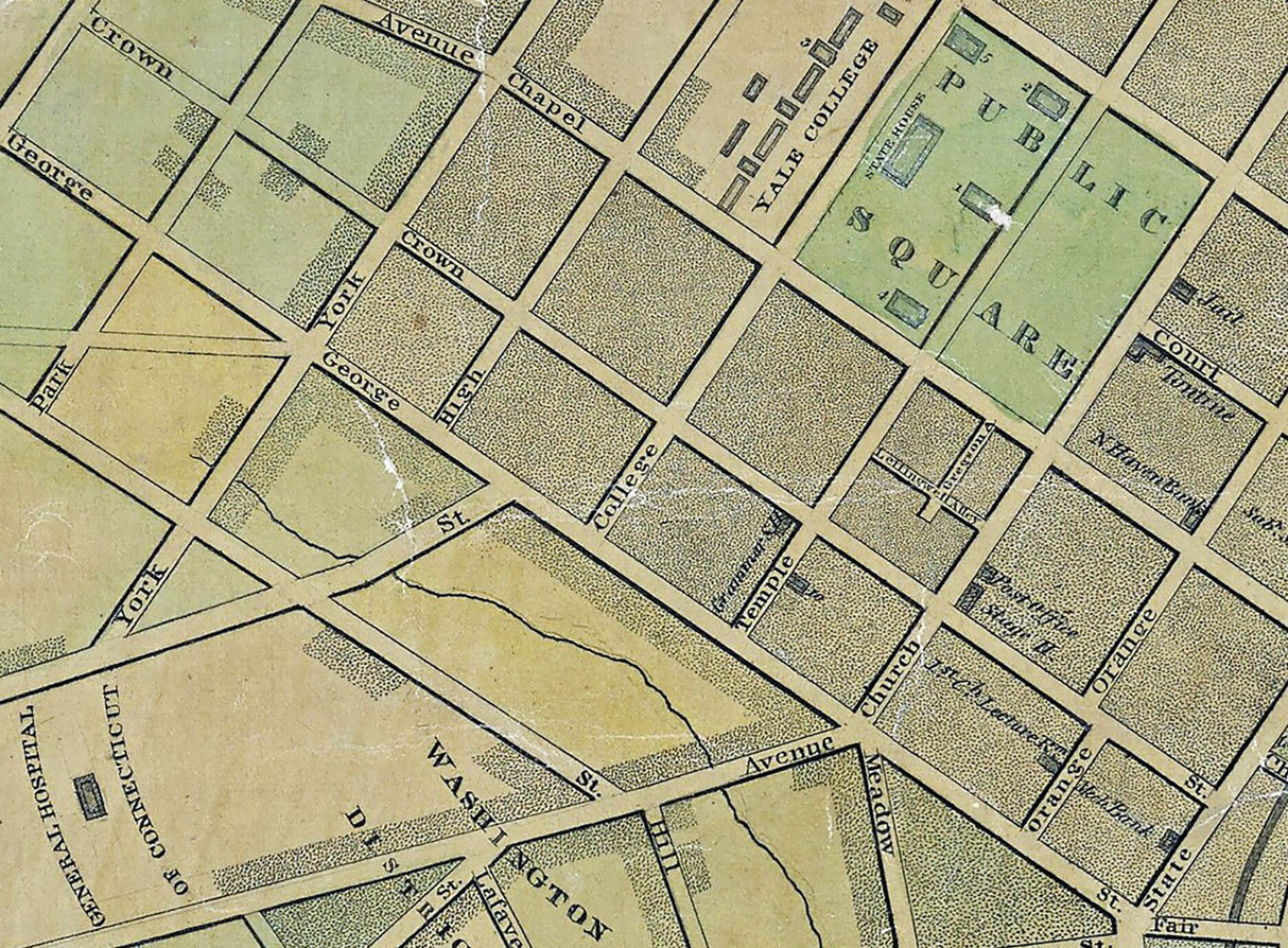 1830 Map of the City of New Haven Connecticut
