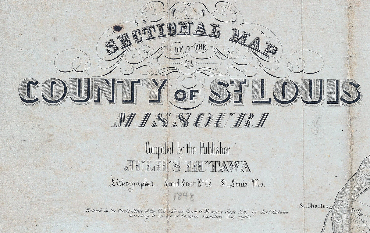 1848 Map of St Louis County Missouri