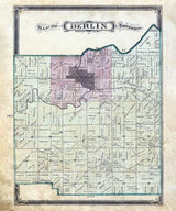 1875 Map of Berlin Township Green Lake County Wisconsin