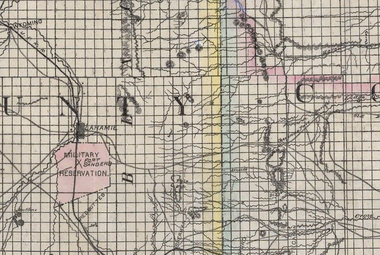 1878 Map of Albany and Laramie County Wyoming