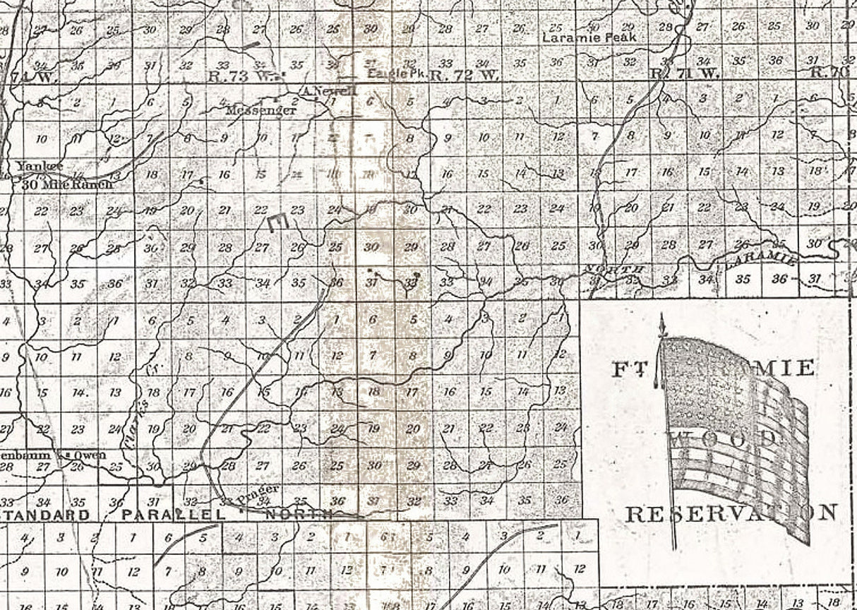 1890 Map of Albany County Wyoming