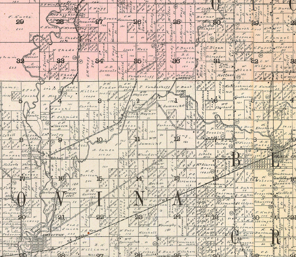 1903 Farm Line Map of Outagamie County Wisconsin