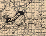 1922 Map of Dane County Wisconsin