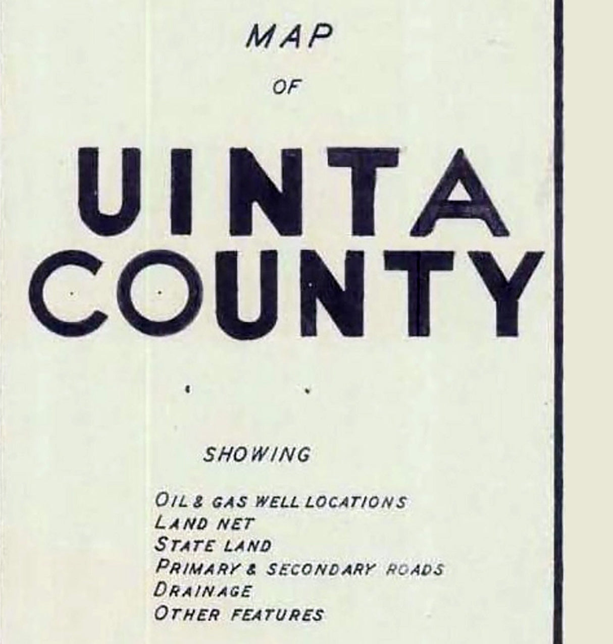 1936 Map of Uinta County Wyoming Oil & Gas Well Locations