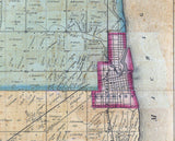 1861 Farm Line Map of Kenosha County Wisconsin