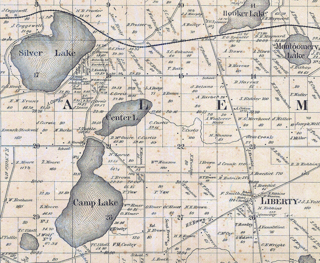 1861 Farm Line Map of Kenosha County Wisconsin