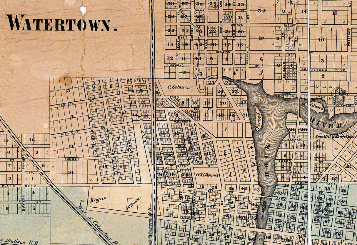 1862 Farm Line Map of Jefferson County Wisconsin