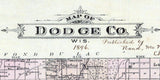 1896 Map of Dodge County Wisconsin