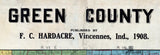 1908 Farm Line Map of Green County Wisconsin