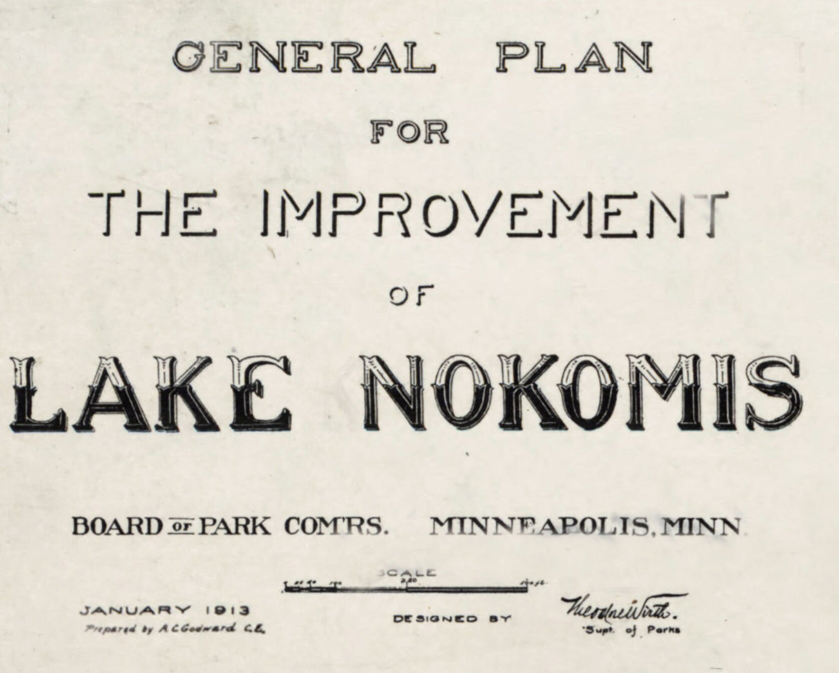 1913 Map of Lake Nokomis Hennepin County Minnesota
