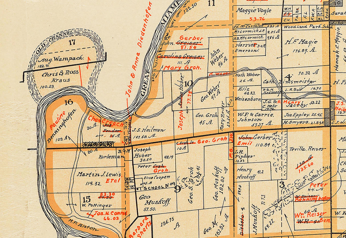 1914 Map of Fairfield Township Butler County Ohio