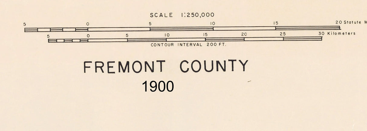 1900 Map of Fremont County Wyoming