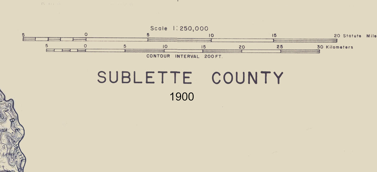 1900 Map of Sublette County Wyoming